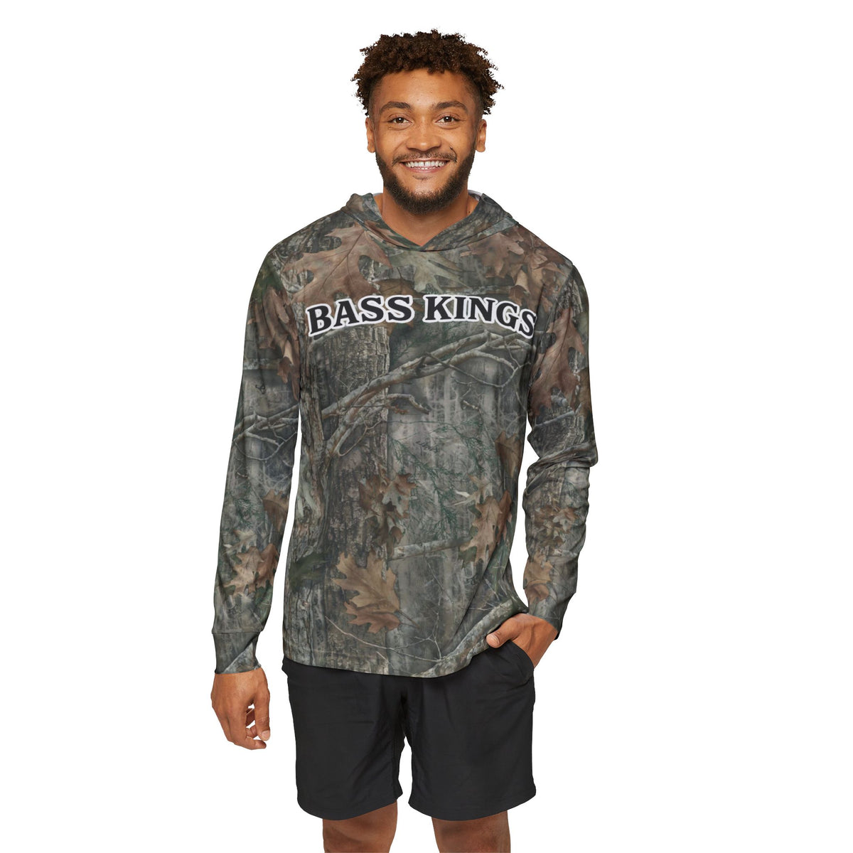 Bass Fishing Camo Long Sleeve Performance Fishing Shirt