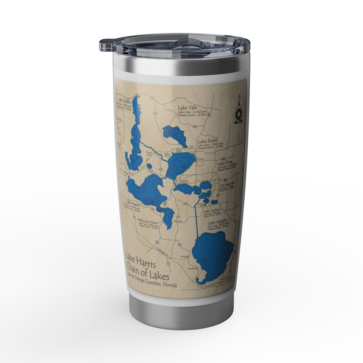 Harris Chain of Lakes Map 20oz Tumbler
