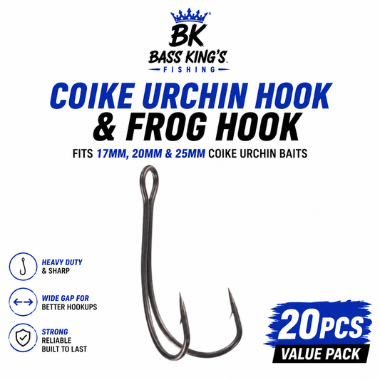 Coike Urchin Hook & Frog Hook 5x Sharp – Fits 17mm, 20mm & 25mm Coike Urchin Baits 20pcs