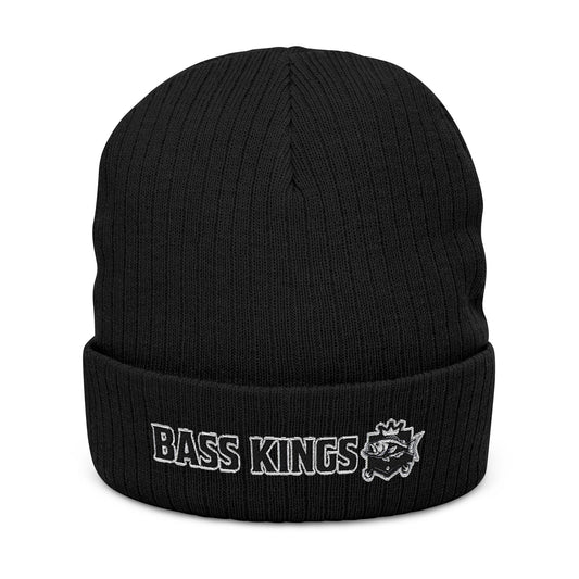 Embroidered Ribbed Knit Beanie - Stylish Winter Accessory for Fishing Enthusiasts