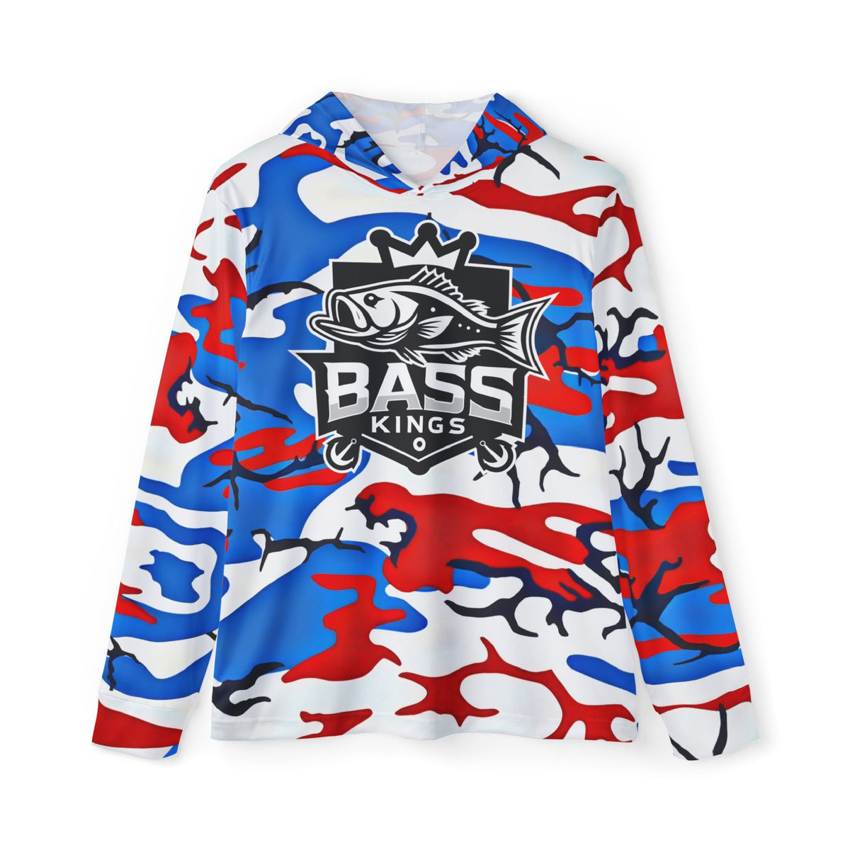 Red White Blue Men's Fishing Shirt (Hoodie)