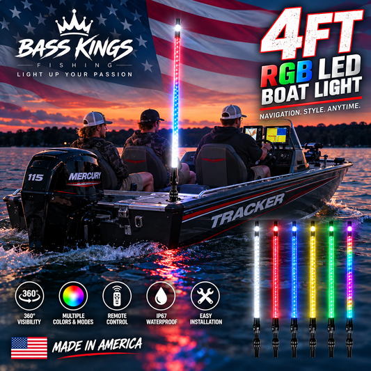 4FT RGB 360° LED Boat Stern Light – Remote Controlled