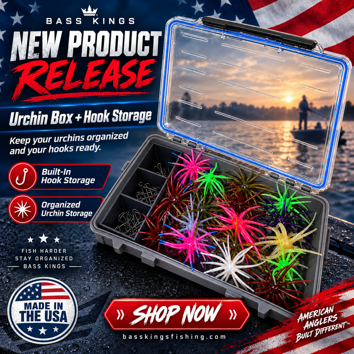 Bass Kings New Product Release Urchin Box plus Hook Storage