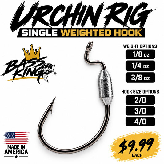 Bass Kings Urchin Rig Single Weighted Hook - hook and weight options