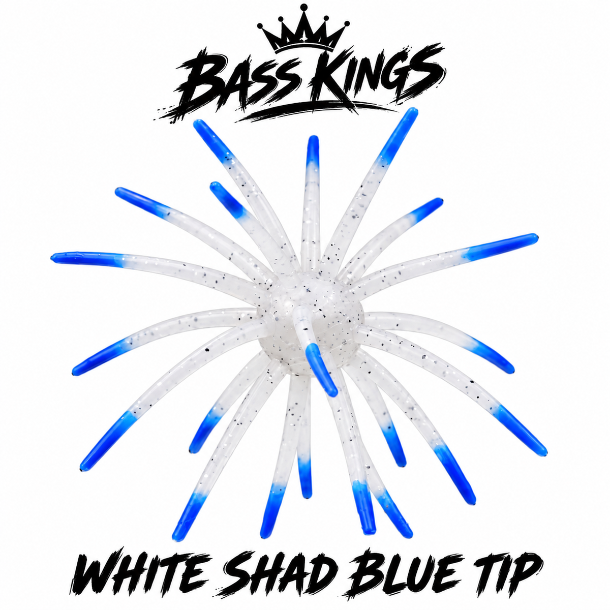 Bass Kings 19MM Floating Urchin – White Shad Blue Tip
