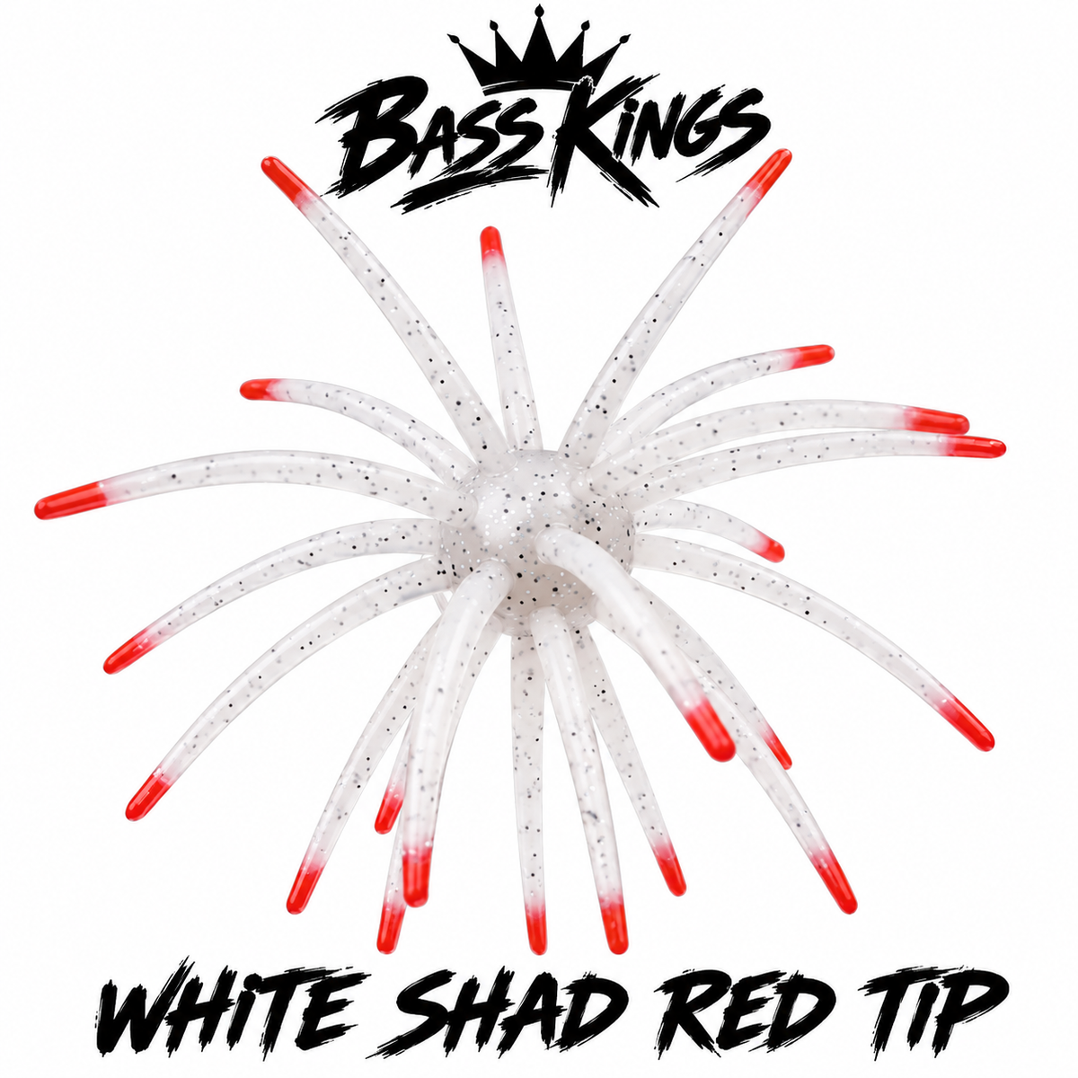 Bass Kings 19MM Floating Urchin – White Shad Red Tip